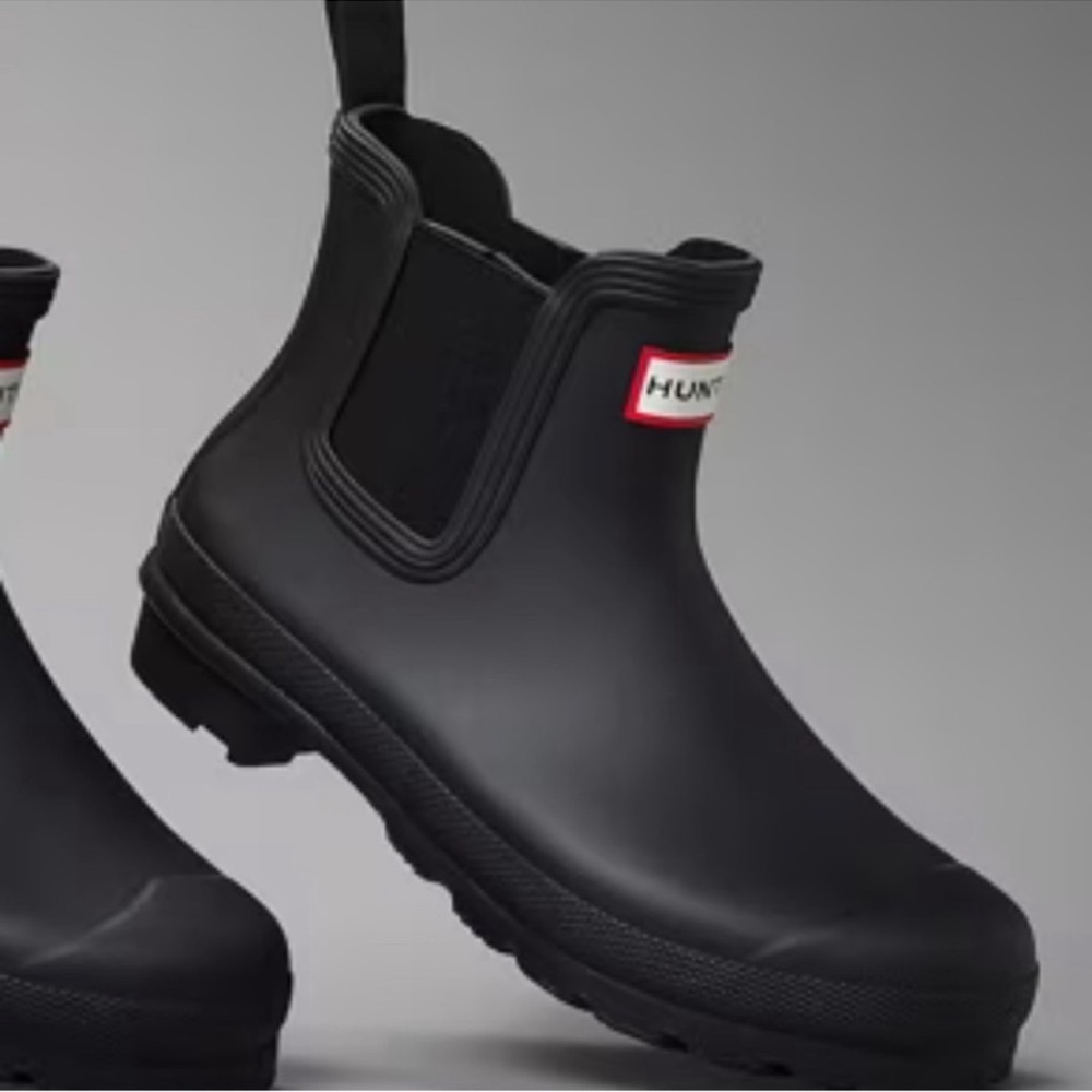HUNTER Women's Original Chelsea Rain Boots Waterproof Size 8 Black New - Picture 15 of 16